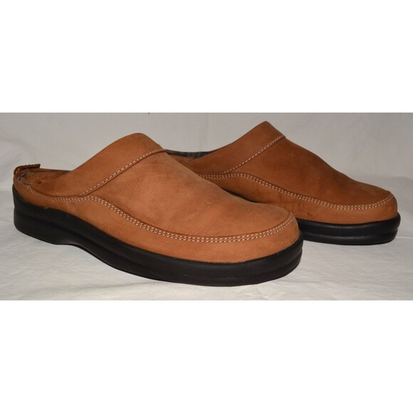 Footprints by Birkenstock Leather Clog Mules Slip-On Shoes Brown Women Sz 9 - Picture 1 of 12